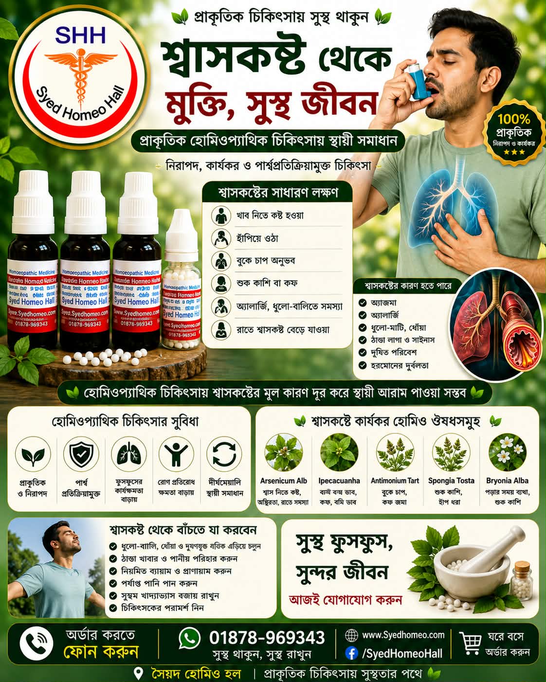শ্বাসকস্ট/এ্যাজমা/নিউমোনিয়া